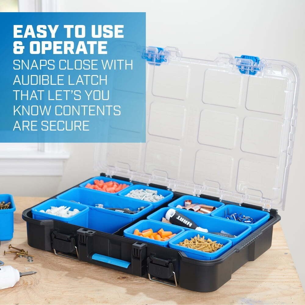Stack System Tool Box with Removable Organizer Bins Fits Modular Storage System