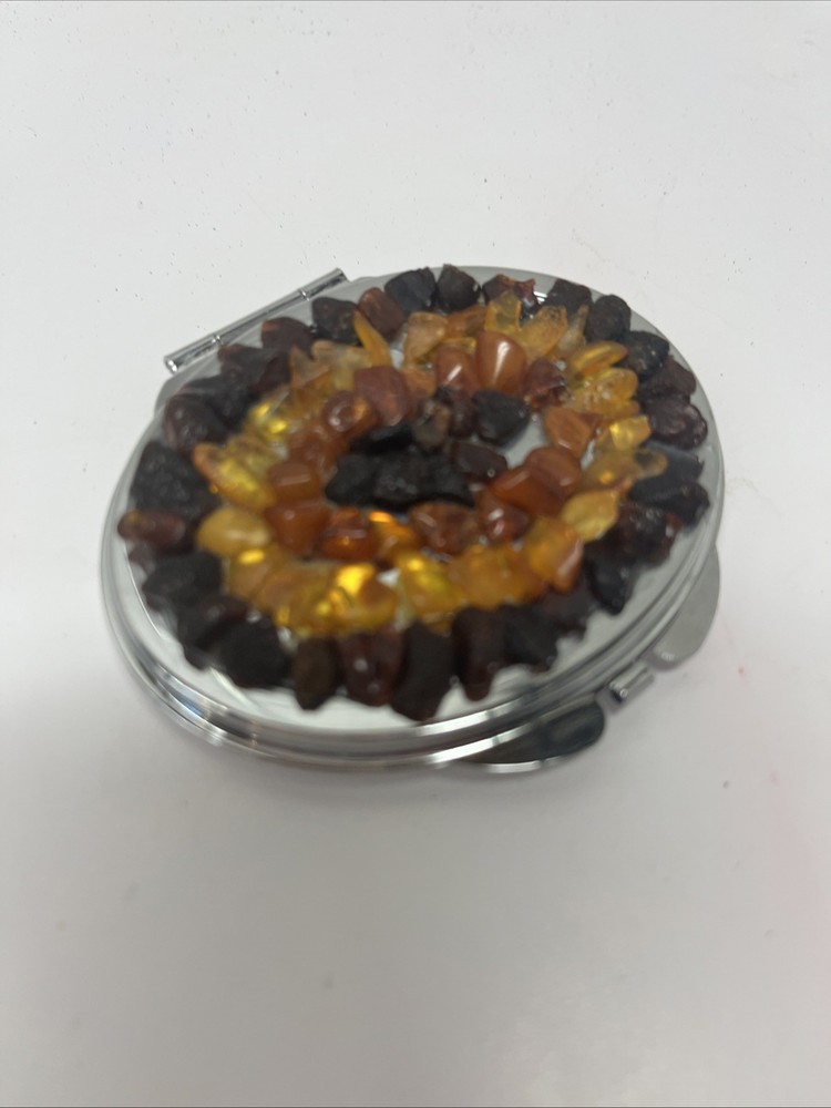 Baltic Amber 3 inch Mirror Two Sided Pocket