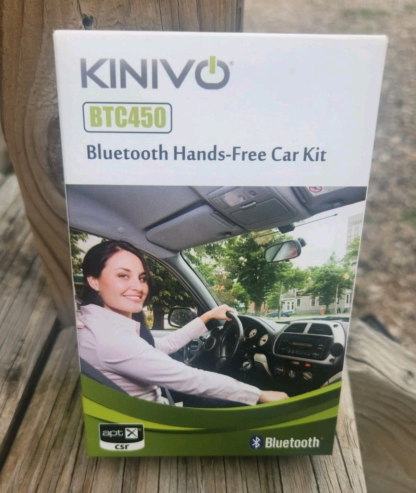 Kinivo BTC450 Bluetooth Car Kit (Hands-Free, AUX Bluetooth Adapter)