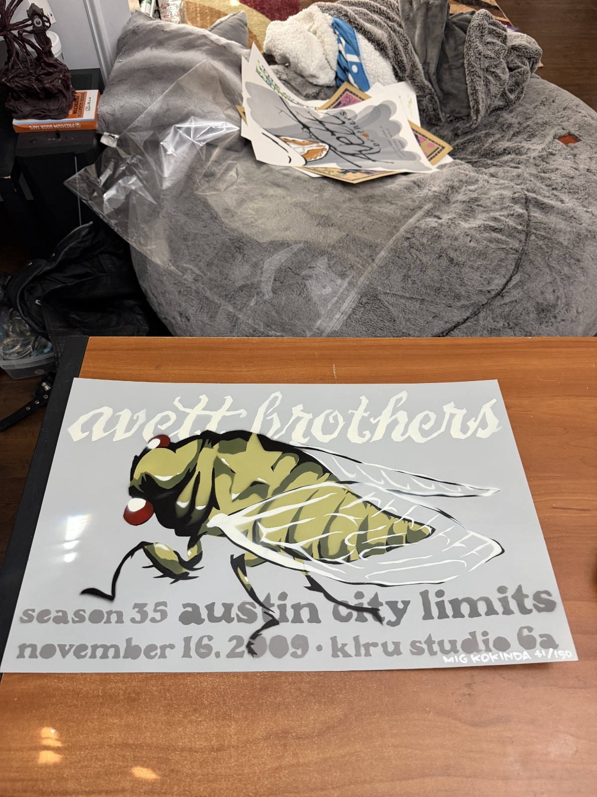 Avett Brothers Poster Hard stock Hand stenciled austin City Limits 22 x 14 rare