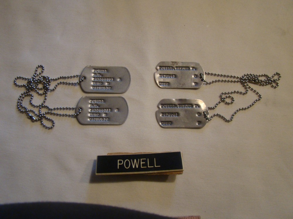 (4) Vinage Original USMC Dog Tags FATHER AND SON plus Name Tag