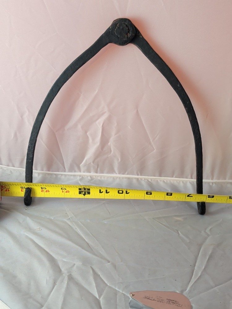 Antique Wrought iron Hook, Blacksmith primitive Hanging Adjustable double hook