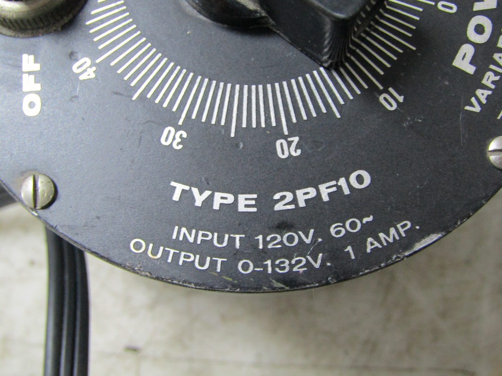 💥POWERSTAT 2PF10 VARIABLE AUTOTRANSFORMER 120 VAC INPUT 0-132 VAC OUTPUT