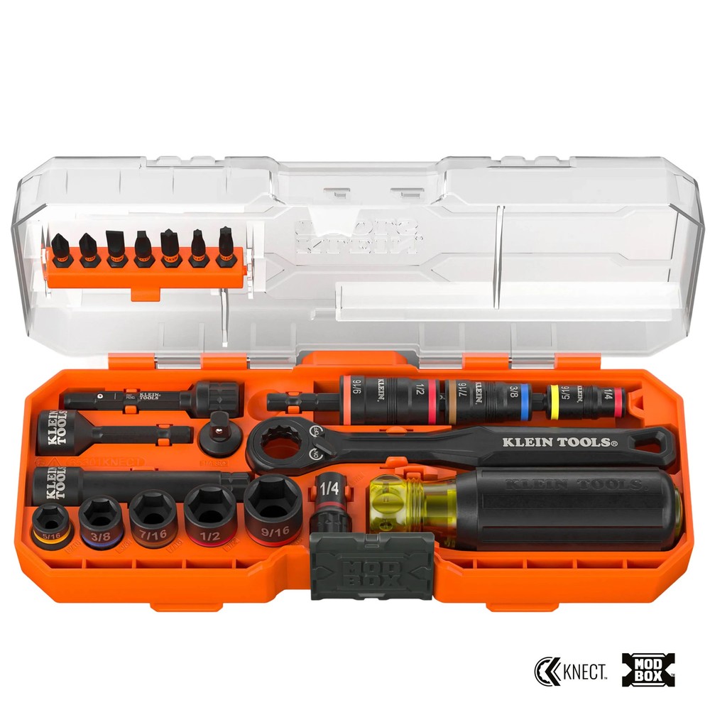 Klein Tools 65301KNECT KNECT Pass-Through and Flip Socket Starter Set, SAE