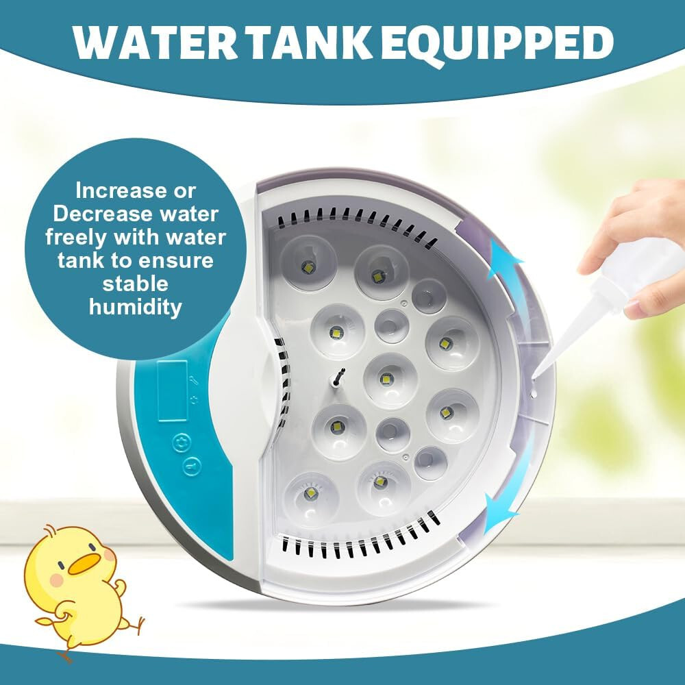 HBN 9 Egg Incubator w/ Temperature Control, Touch Operation& Temperature Display