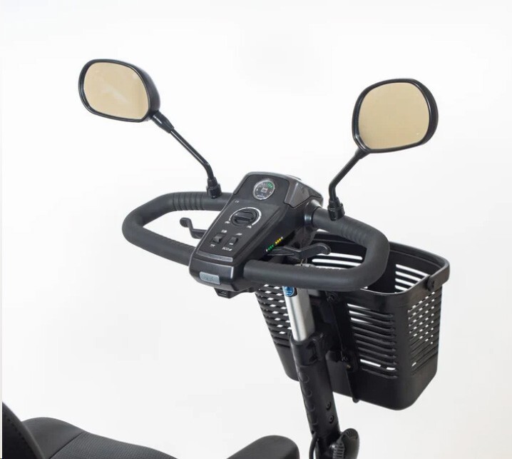 Foldable Folding Scooter Rear Basket & Rear View Mirror Pair BUNDLE - BLACK