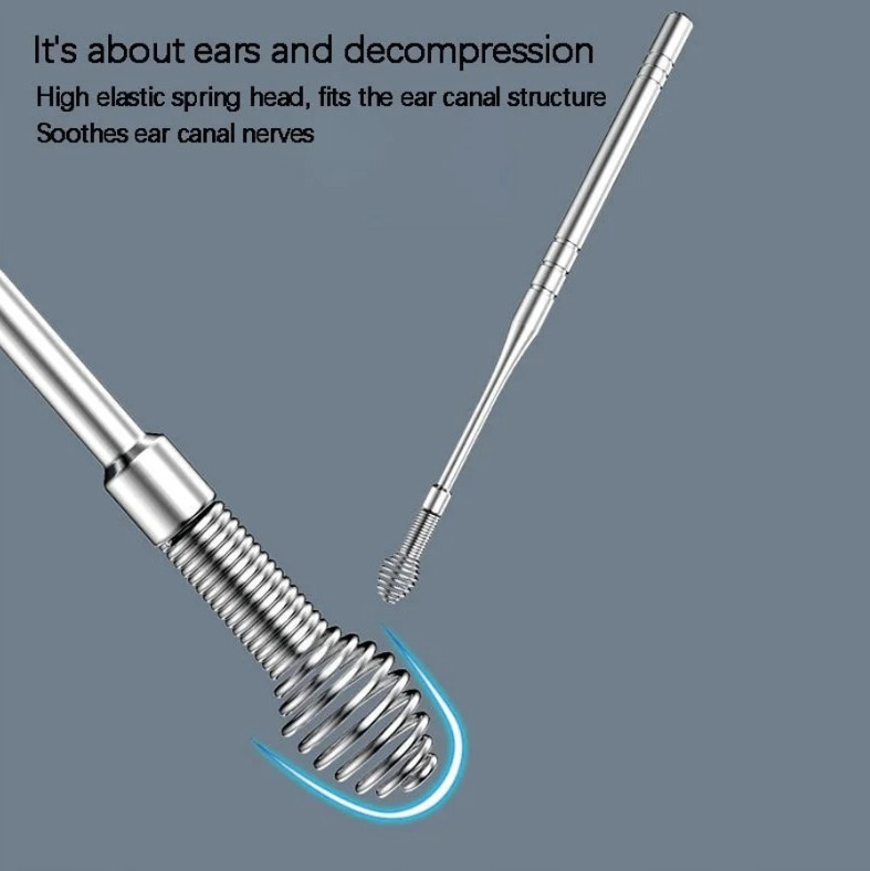 6pcs Stainless Steel Ear Wax Removal Spiral Cleaning Ear Wax Removal Tool Set