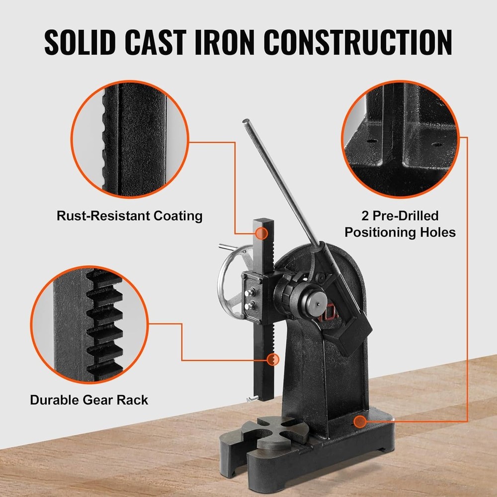 3 Ton Ratchet Type , Ratchet Leverage with Handwheel, 12.2" Maximum Height, C...