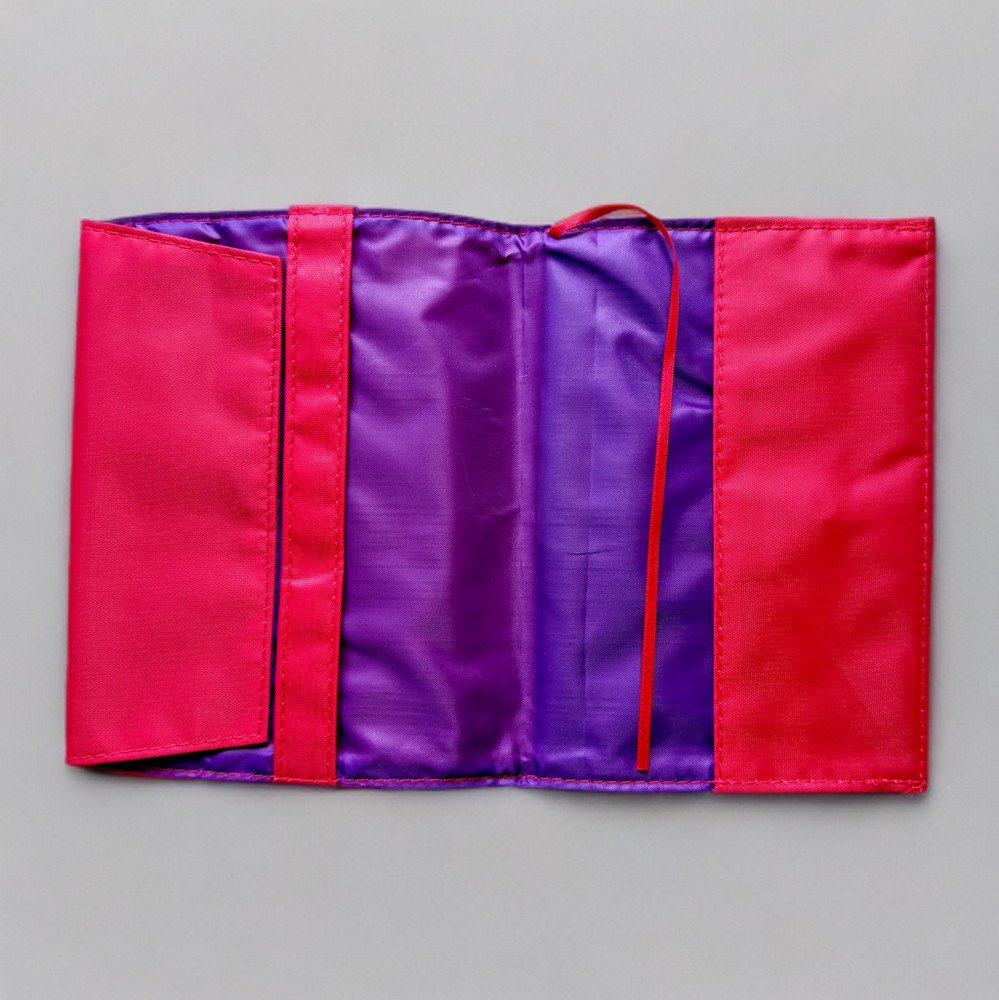 Coach Red Logo Nylon Purple Interior Notebook Cover