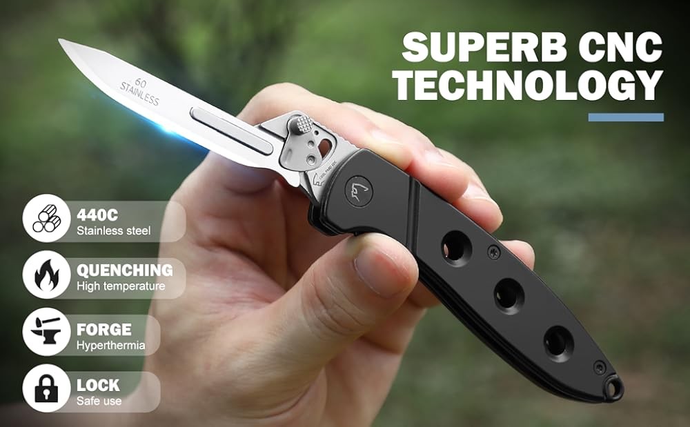 Folding Scalpel Poet Knife ，EDC Utility Knife with #60 Replaceable