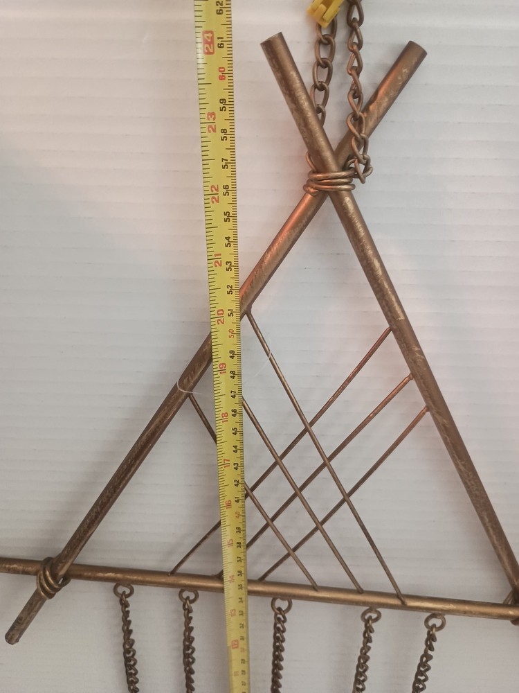 Gold Triangle Wind Chime With Leaves