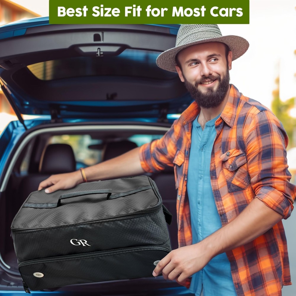 Odor-Absorbing 2-Layer Large Golf Trunk Organizer with 48L, Black