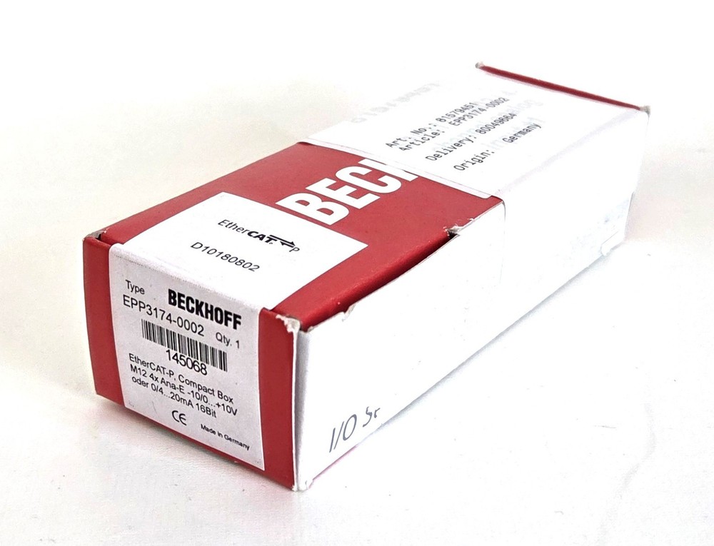 Beckhoff EPP3174-0002 EtherCAT-P Compact Box M12 4x Ana-E 16bit NEW