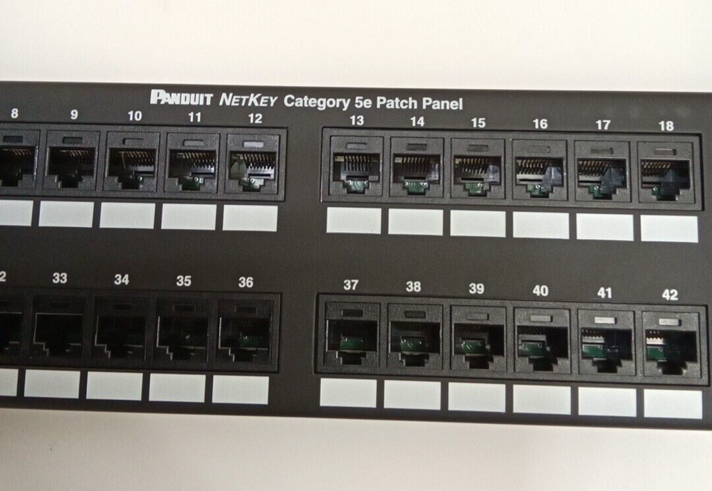 Panduit NK5EPPG48Y NetKey PunchDown Patch Panel Category 5E Flat 48-Port 2 RU