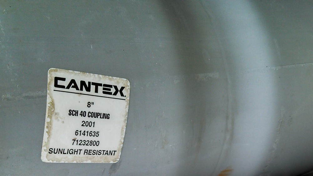 8" PVC COUPLING SCHEDULE 40 SUNLIGHT RESISTANT CANTEX