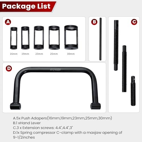 Auto Valve Spring Compressor C Clamp Tool Set Suitable for Motorcycle, ATV,