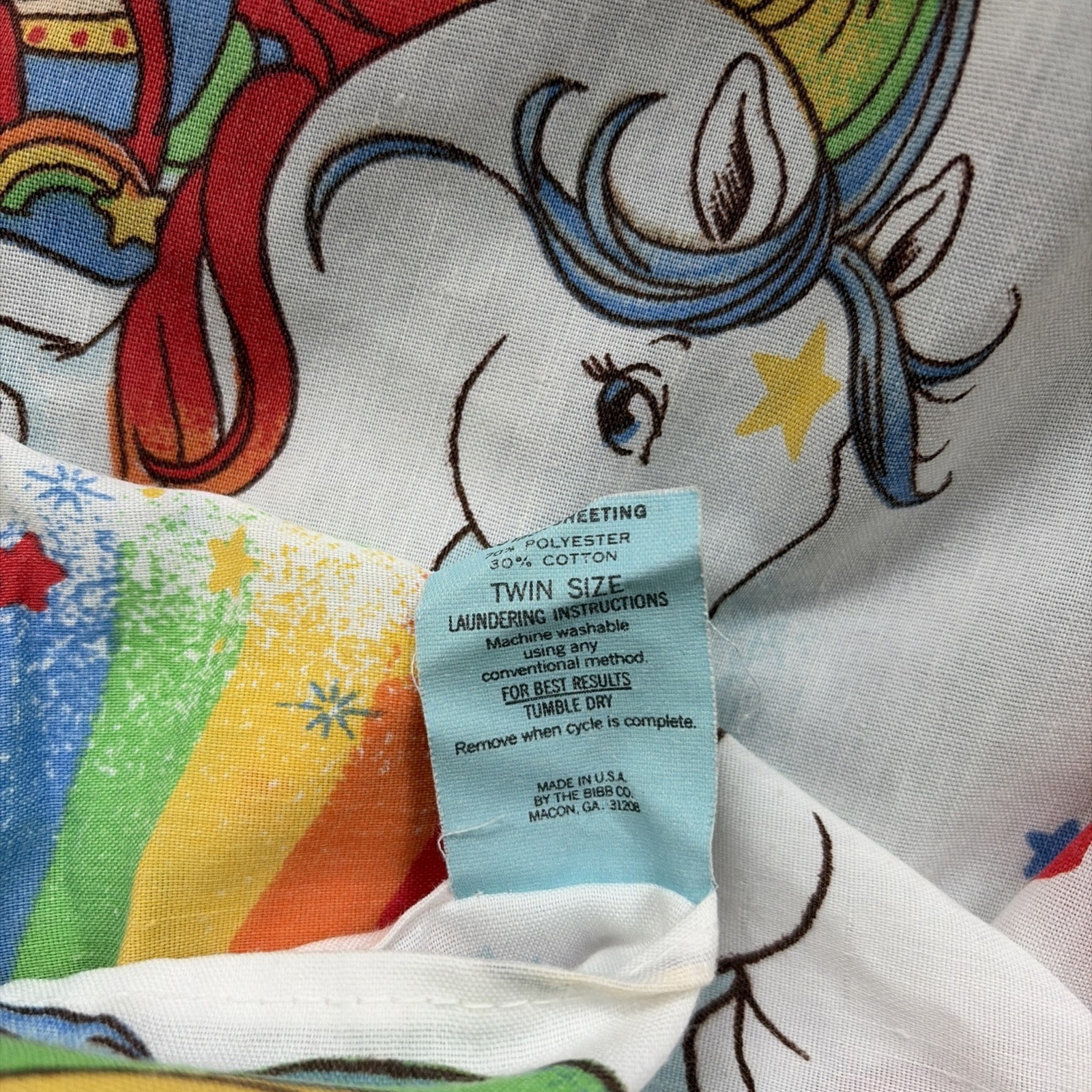 Rare Vintage Hallmark 1983 RAINBOW BRITE Twin Bedding and Pillow Case