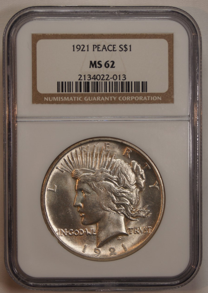1921 Peace Silver Dollar - NGC MS62