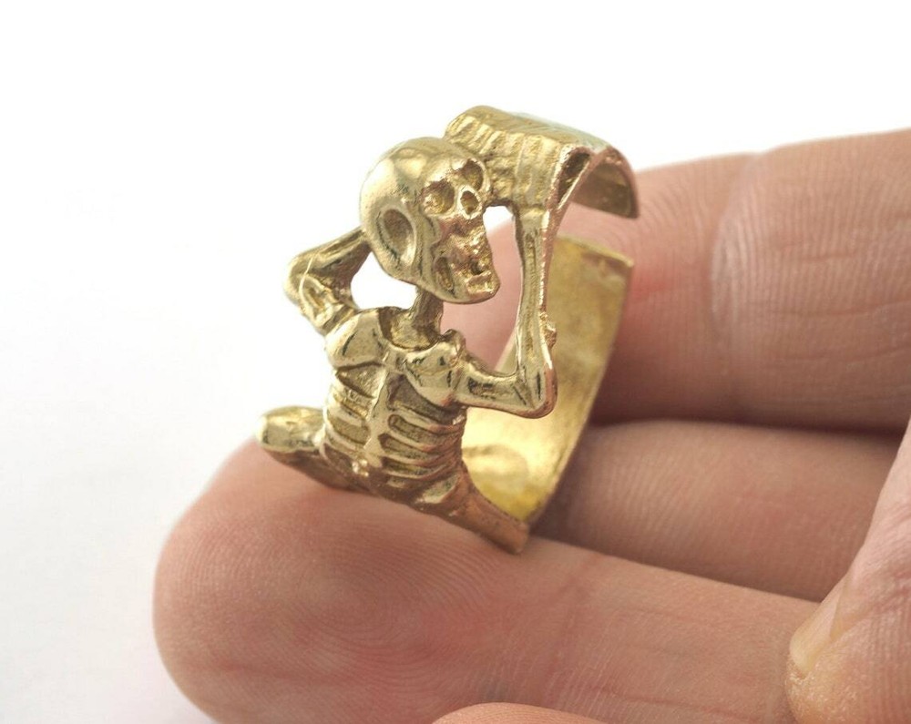 Ring Skeleton Raw Brass (20mm 10US inner size) 3078