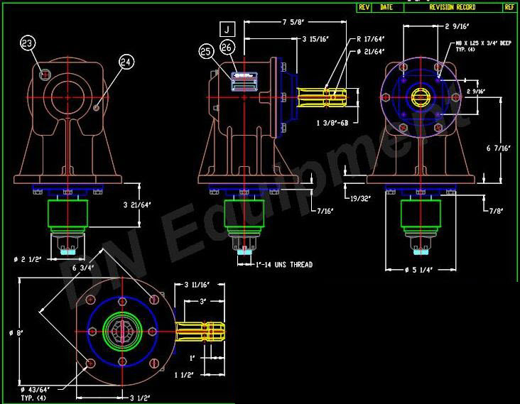 250045 RC-30 Gearbox 1-3/8" Smooth,12 Spline 1:1.93 Ratio Free Shipping
