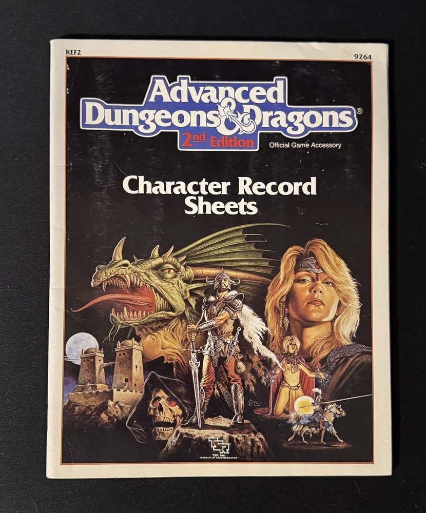 TSR 9264 REF2 Character Record Sheets (Fair) Advanced Dungeons & Dragons 2e￼