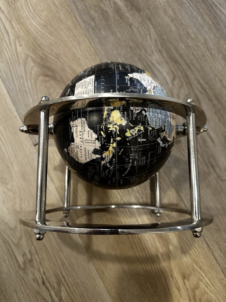 vintage world Mini globe Black With Chrome Stand