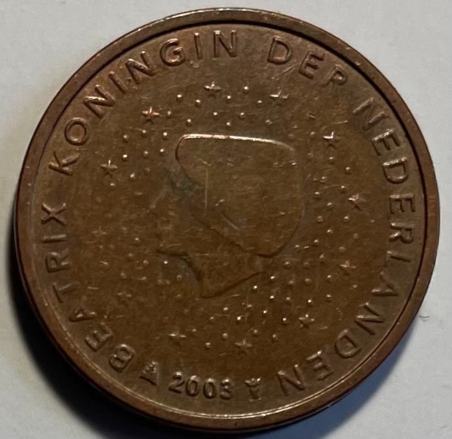 Netherlands 2 Cents 2003 - Queen Beatrix - Sailboat Mintmark