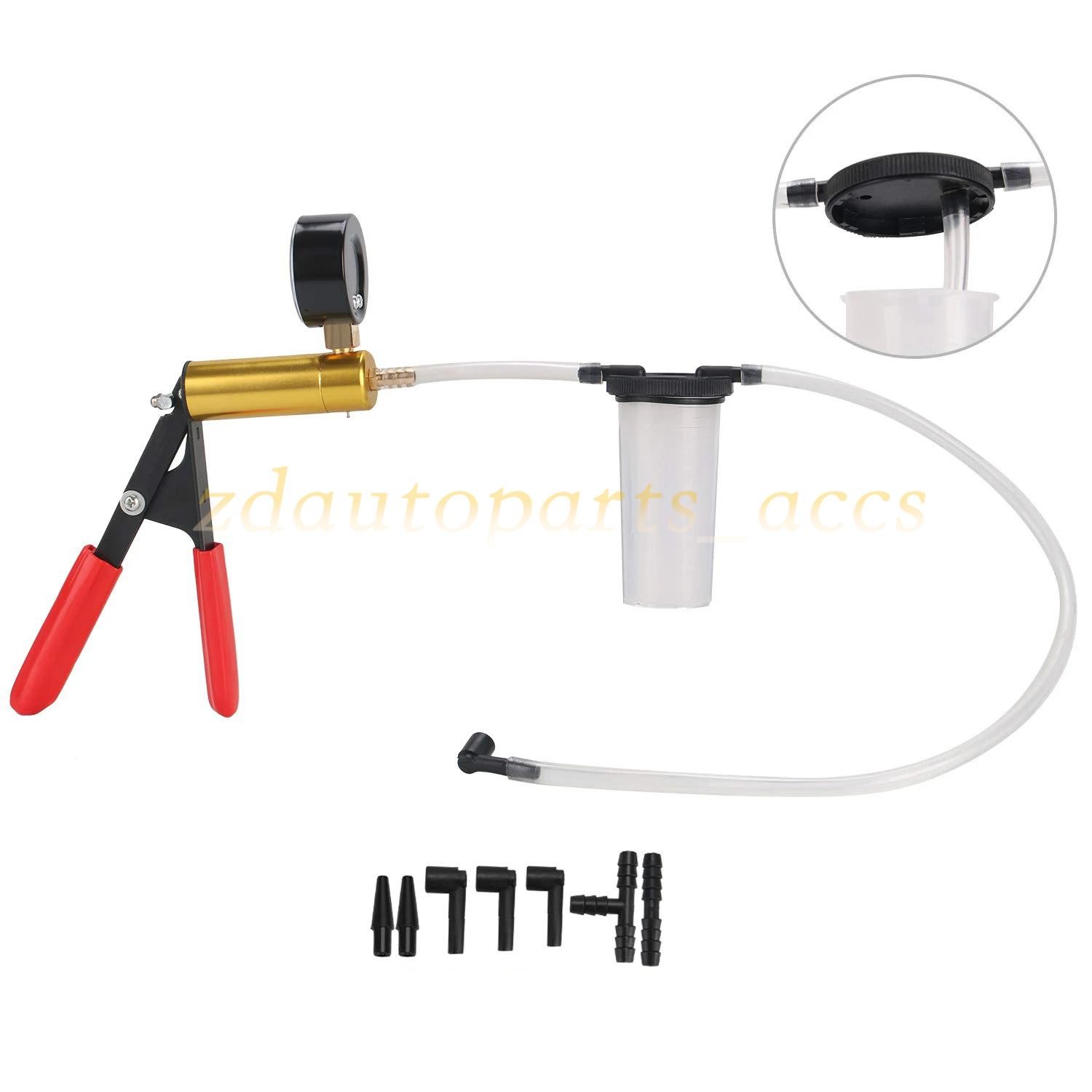 Hand Held Vacuum Pressure Pump Tester Set Brake Fluid Bleeder Bleeding Kit + Box