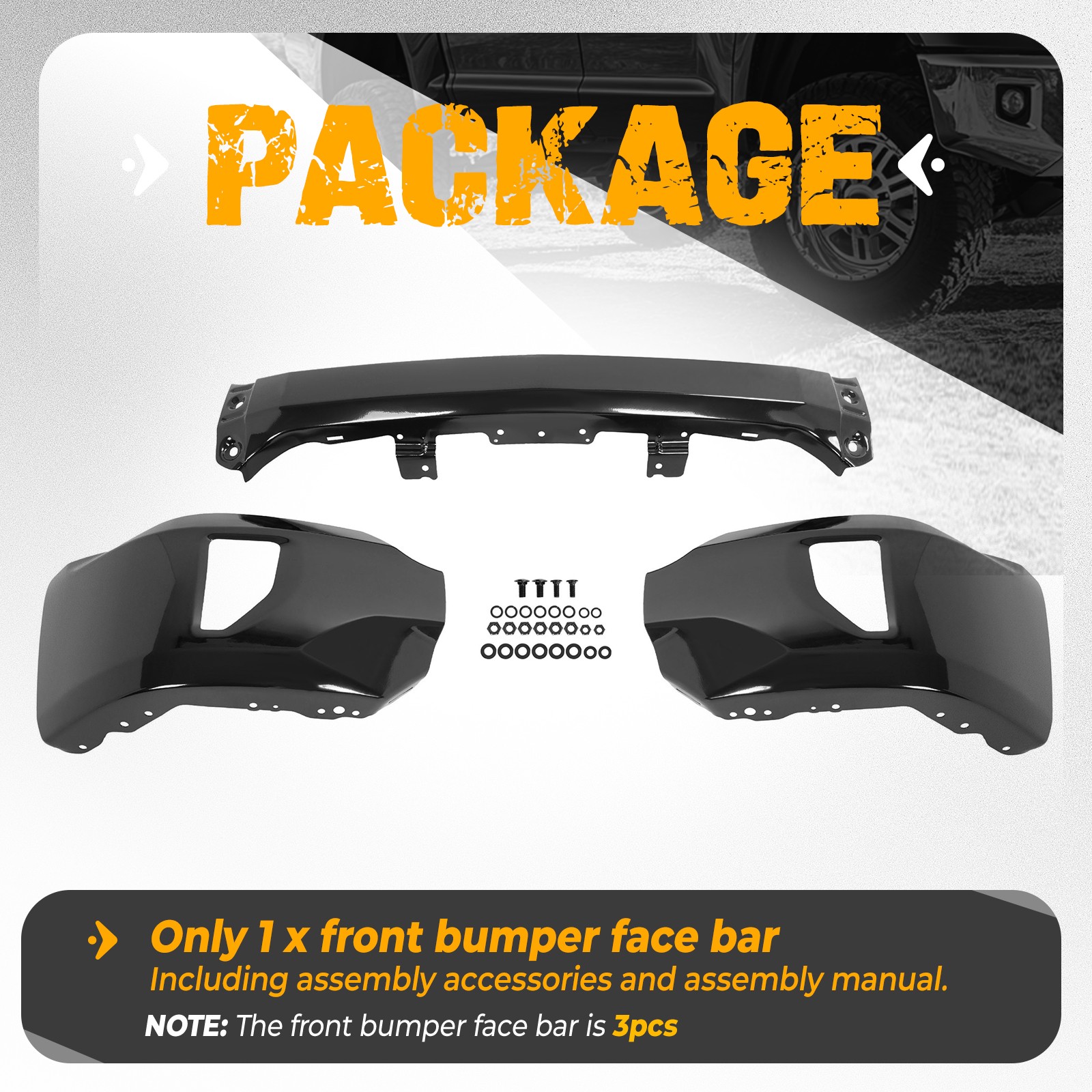 Front Bumper Cover Face Bar For Chevrolet Silverado 1500/1500 LD 2016-19 W/Holes