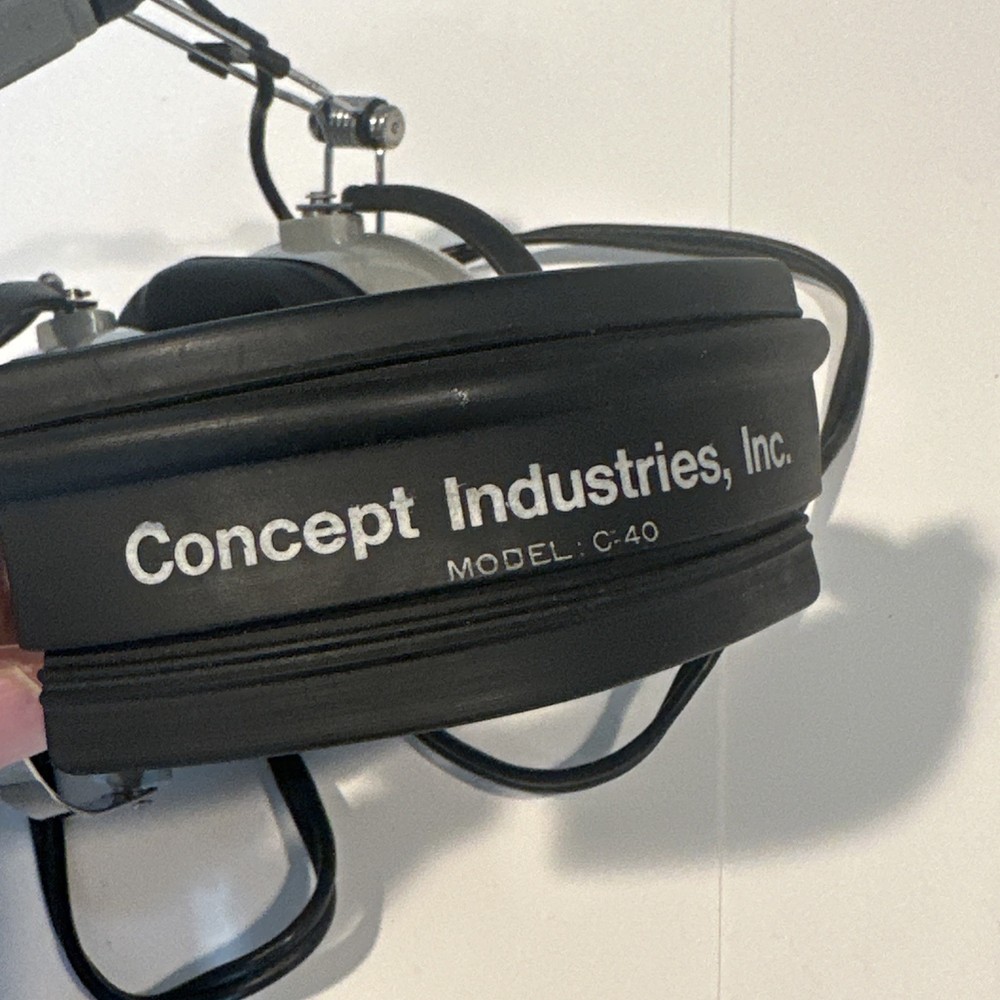 Soft Comm Concept Industries Pilot Headphones Headset Model C-40 Untested