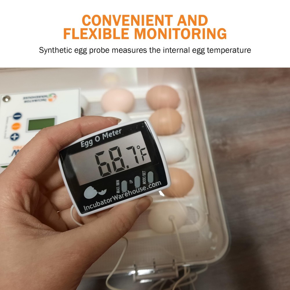 Egg-O-Meter - Large Digital Display Egg Thermometer with Min/Max Memory - Rea...