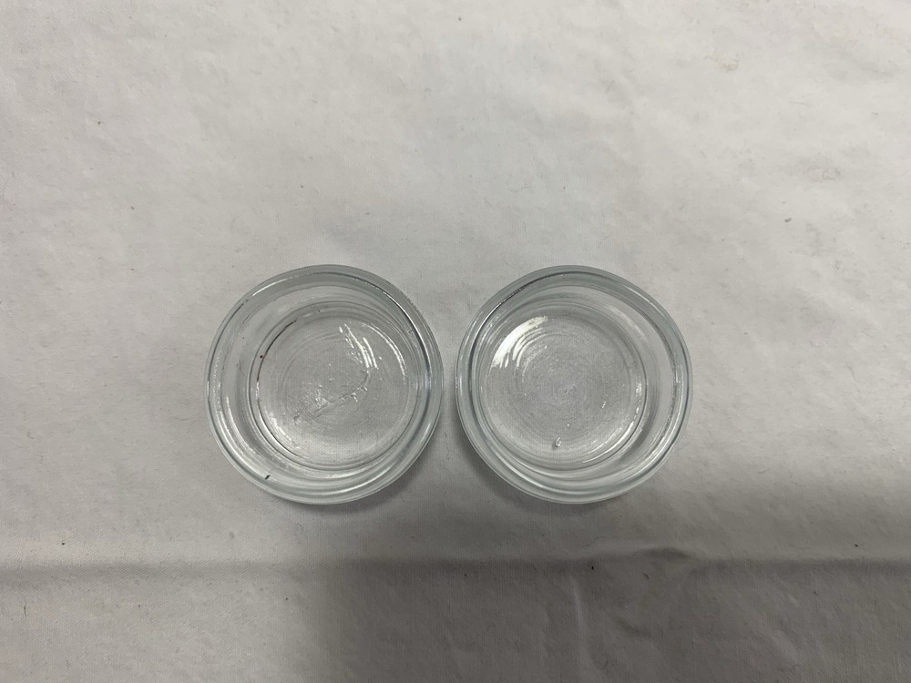2 Glass Inserts Liners for Silver Salt Cellars