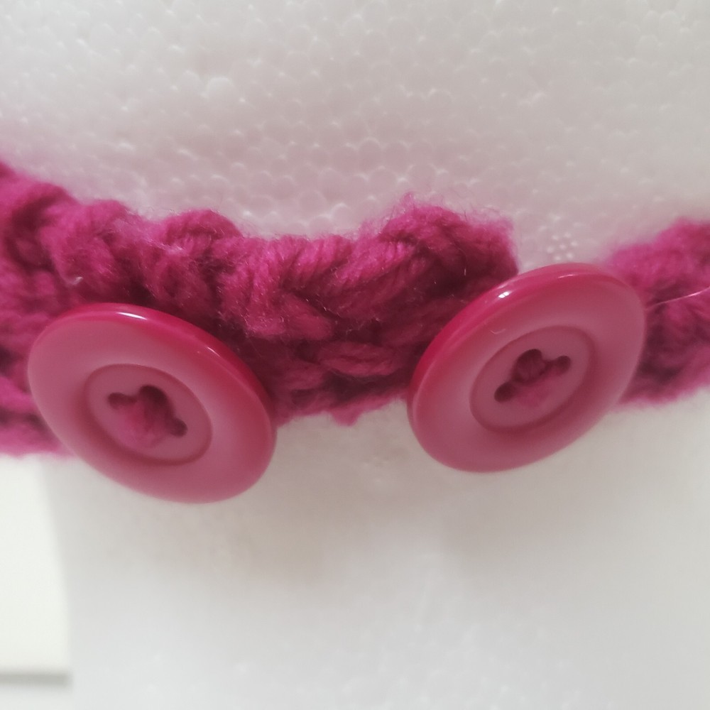 Fuchsia Crocheted Headband Handcrafted Hat Headwear