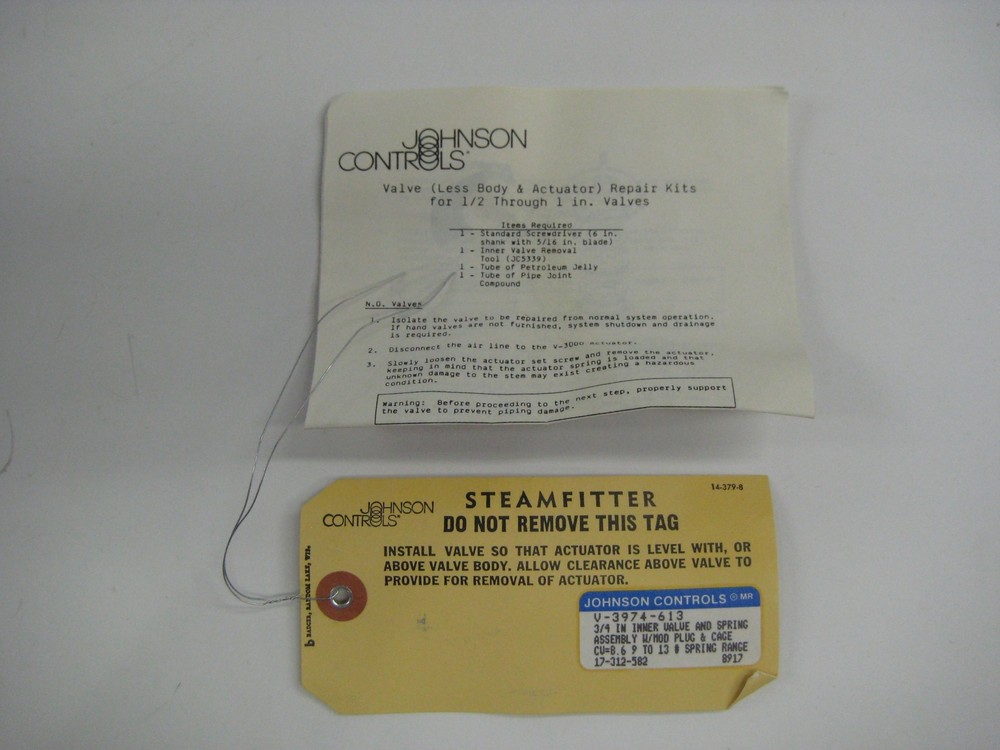 CONTROL JOHNSON V-3974-613 3/4" INNER VALVE&SPRING ASSEMBLY NSMP