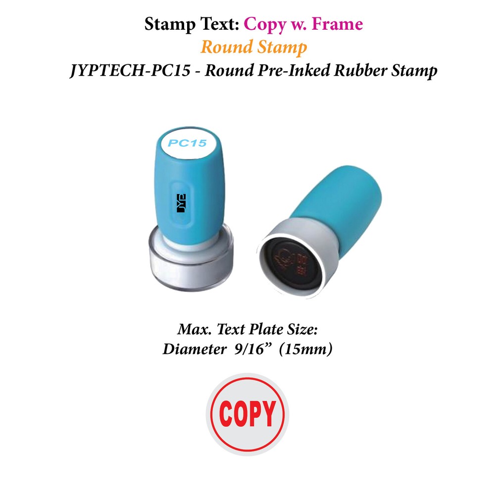 Copy w. Frame - PC15 Pre-Inked Rubber Stamp (Red Ink)