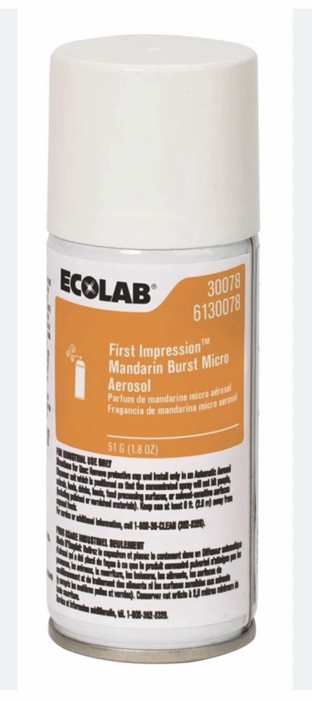 (12) Cans Ecolab First Impression Micro Aerosol MANDARIN BURST 6130078 Lot