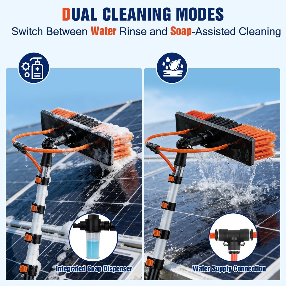 18FT Water Fed Pole Window Cleaning System & Solar Panel Cleaning Kit