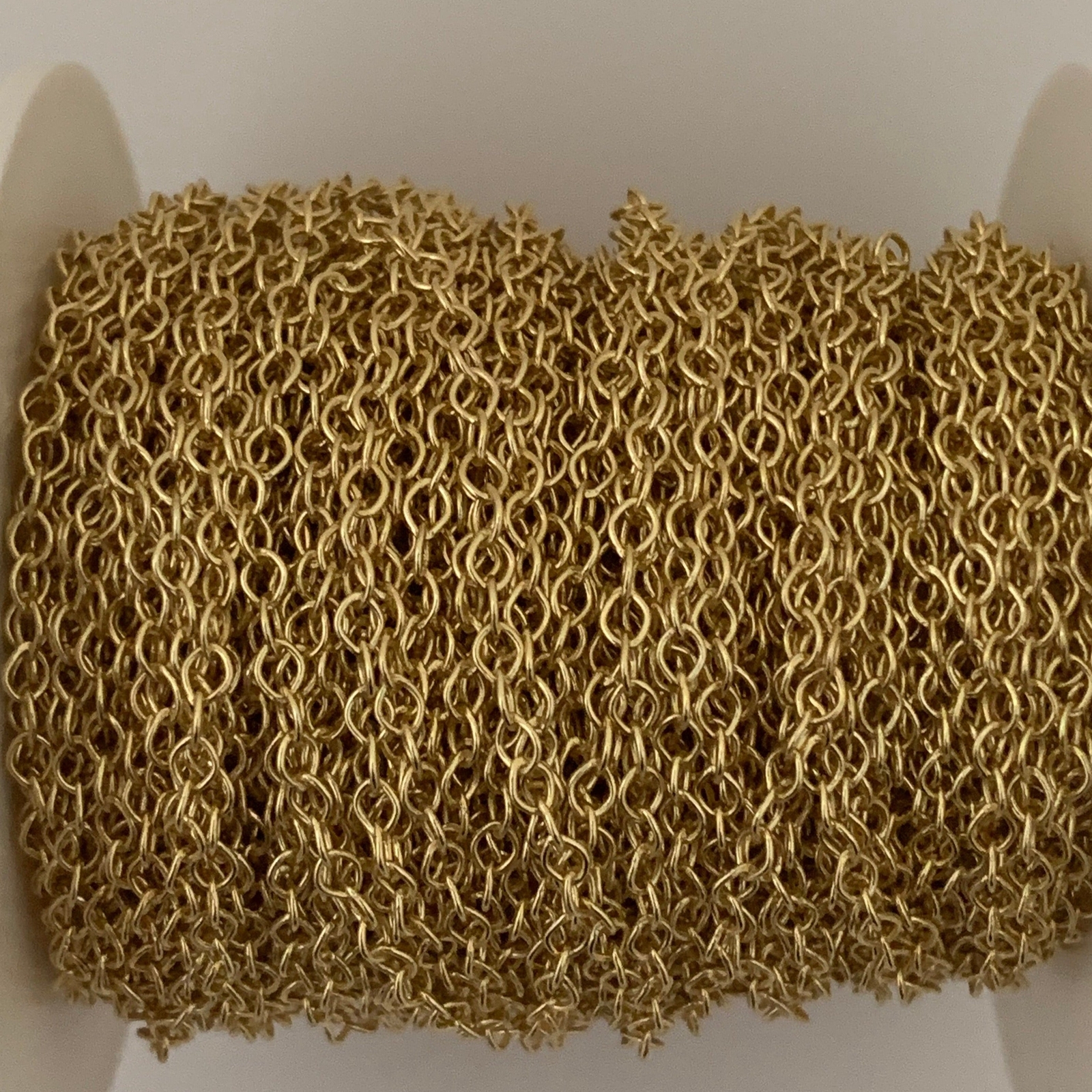 Gold Plated Brass Chain - Romb Cable Chain - Brass Gold Plated Chain,  1 Foot