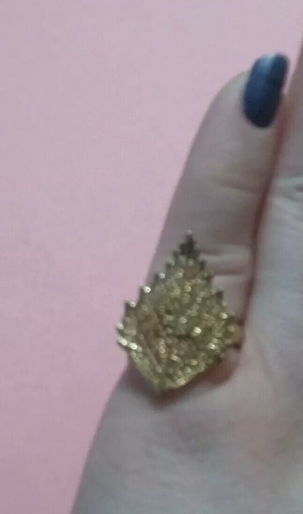 birch leaf ring dipped in 24k yg size 6 tree forest