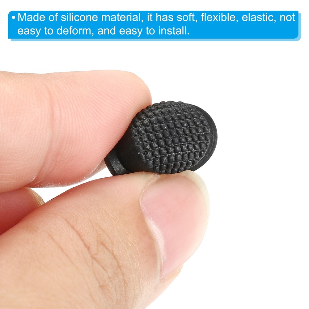 0.49" LED Flashlight Switch Cap, 4 Pcs Silicone Soft Boot Cover, Black