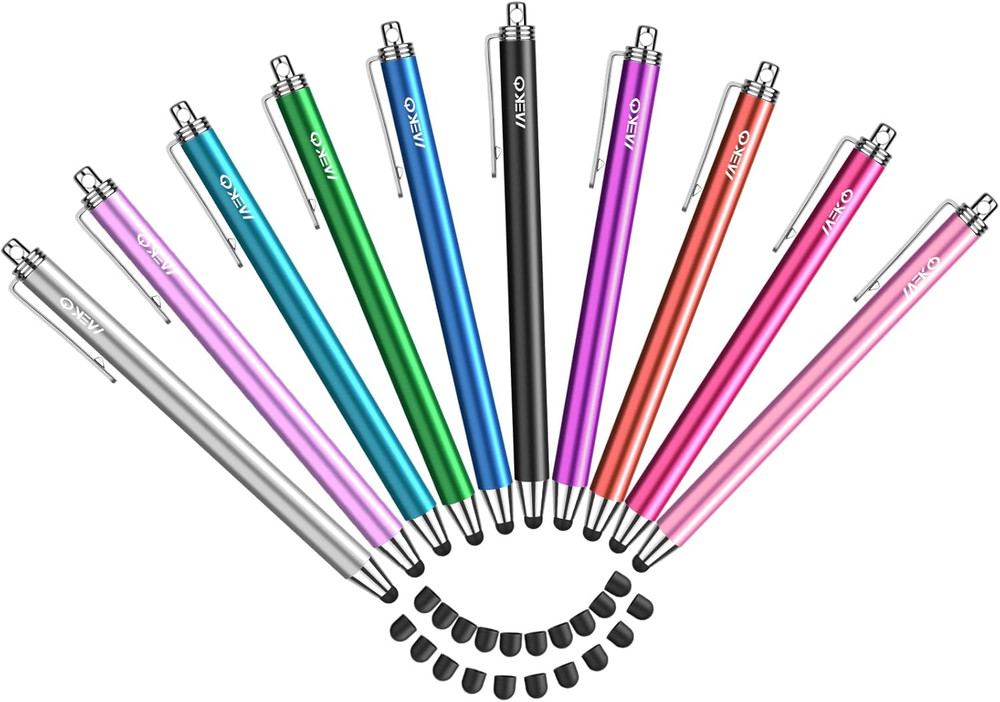 Stylus Pens for Touchscreens, 10 Pack Thin Rubber Tip Stylus Replaceable Tip Fea