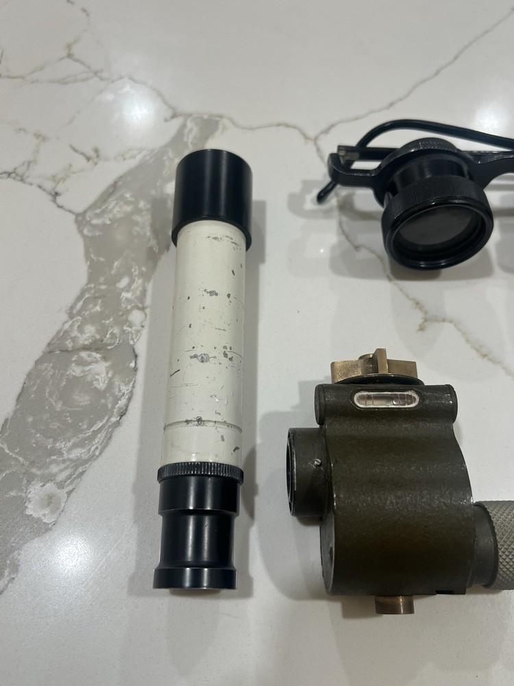 US WW2 M1 Aiming Circle Scope Lens Glasses Moorse Code Equipment Lot
