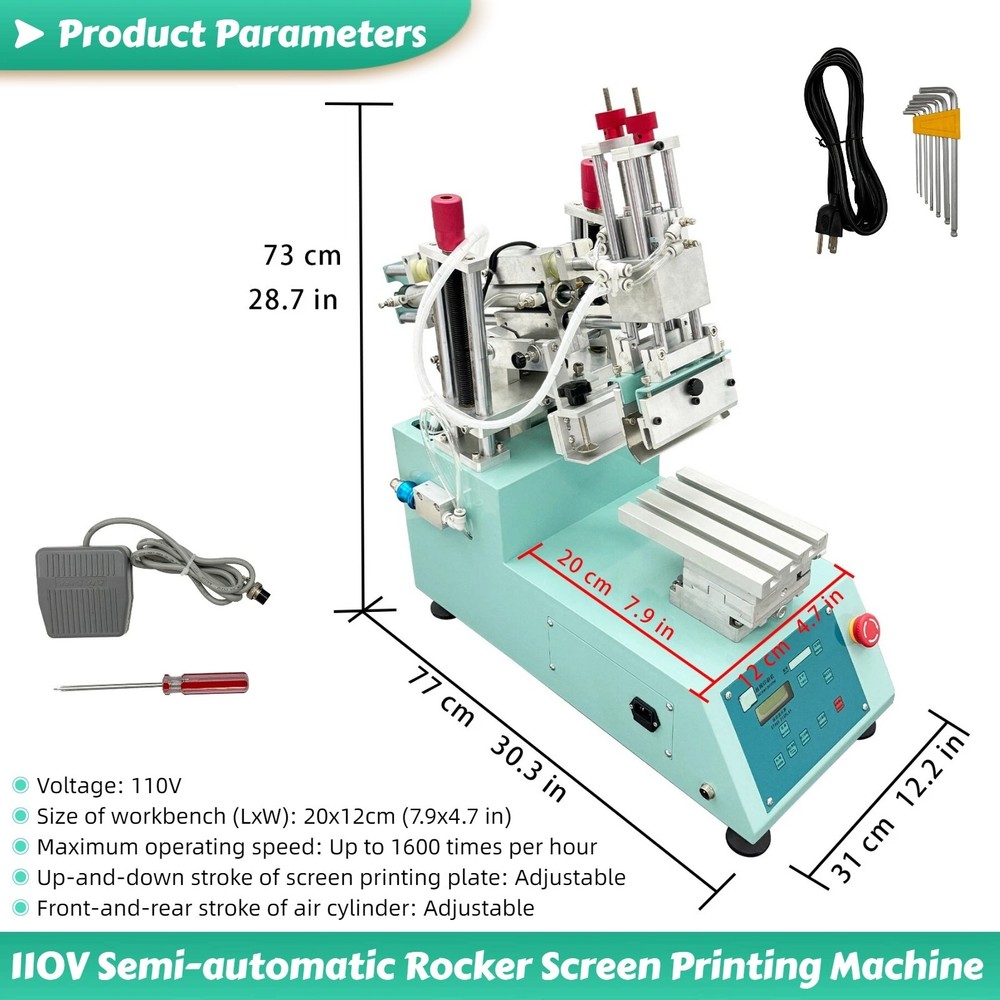110V Desktop Semi-Automatic High Precision Rocker Screen Printing Machine