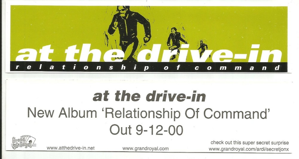 Mars Volta AT THE DRIVE IN Rare PROMO STICKER DECAL 8x2 of 2000 CD Sparta MINT