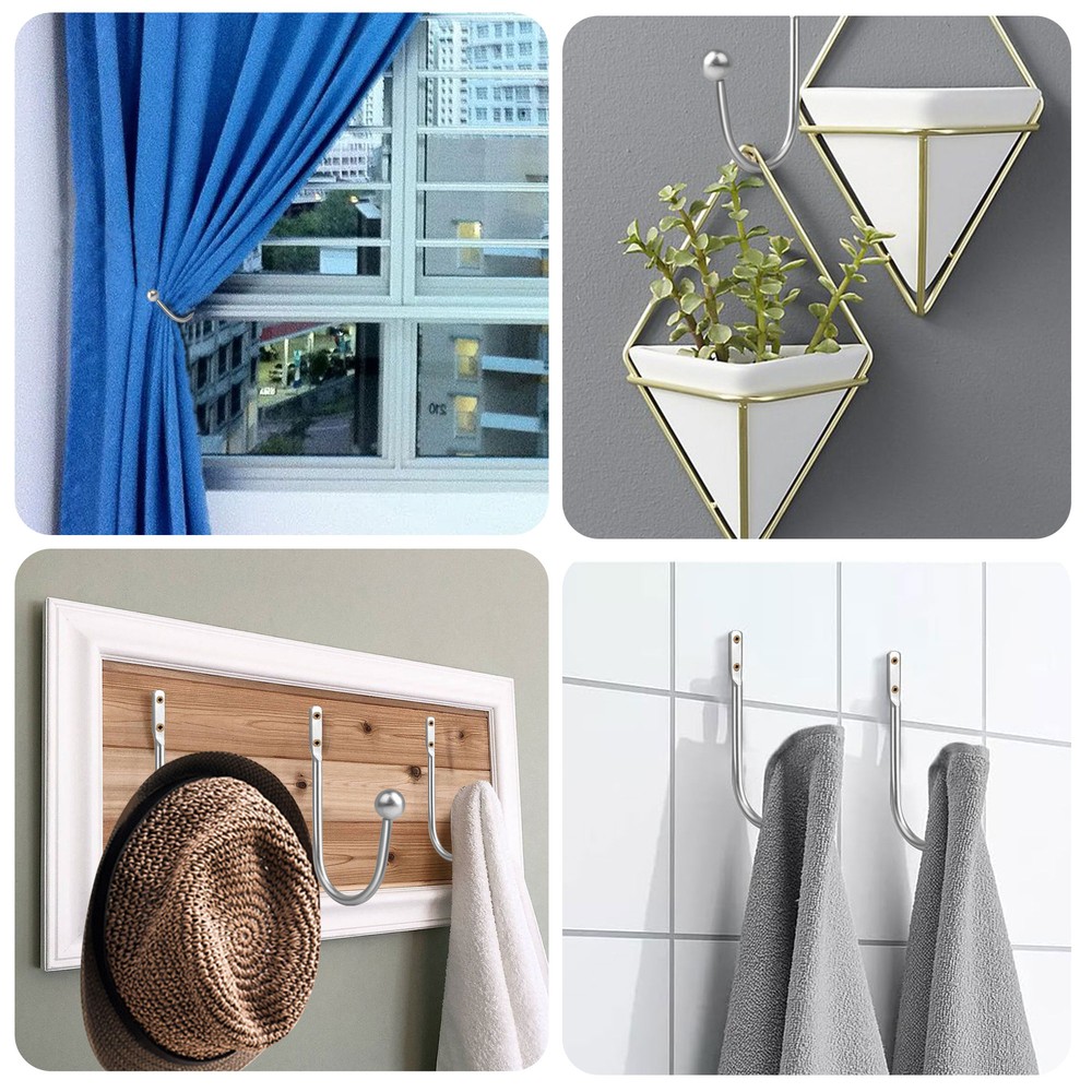 4Pcs Curtain Holdback Home Kitchen Curtains Holder Wall Mounted Drapery Tiebacks