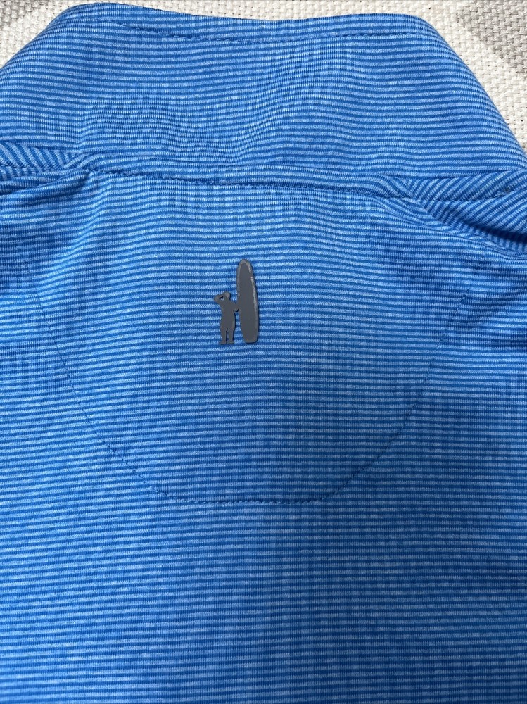 johnnie-O Vaughn Blue Stripe (BISCAYNE) Performance 1/4 Zip Pullover. Small