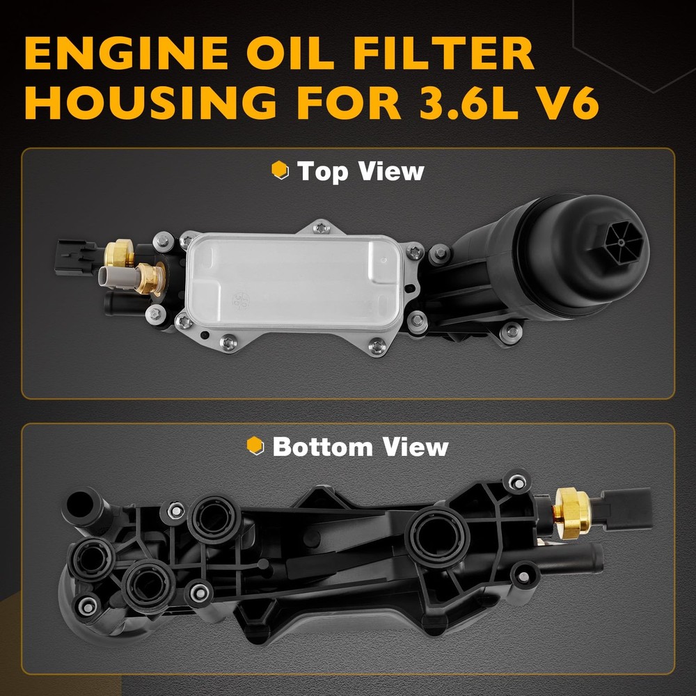 Engine Oil Cooler Filter Housing Adapter 2014-2017, Plastic