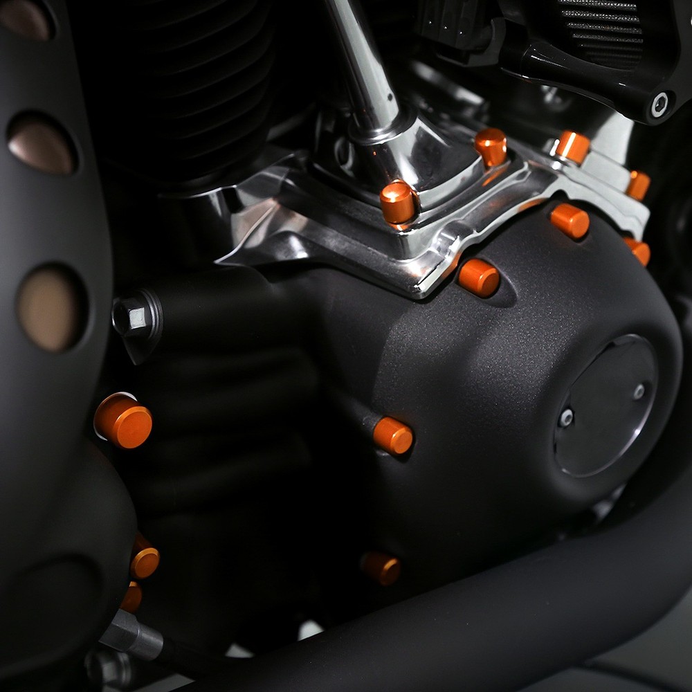 Quick Release Orange Engine Bolt Caps Cover For Harley Touring Softail 2018-2024