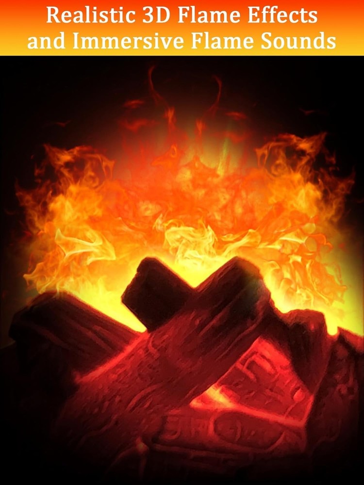 Electric Fireplace Lantern W/ Realistic LED Flame Effect USB Battery Powered