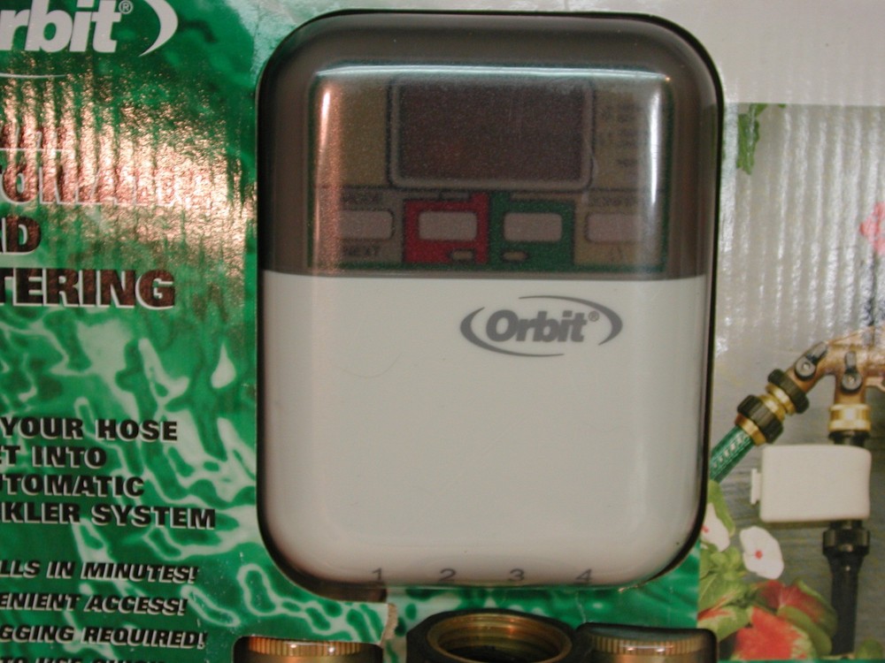 Orbit - AUTOMATIC YARD WATERING KIT - w/timer, 2 electric valves, 4 way brass co